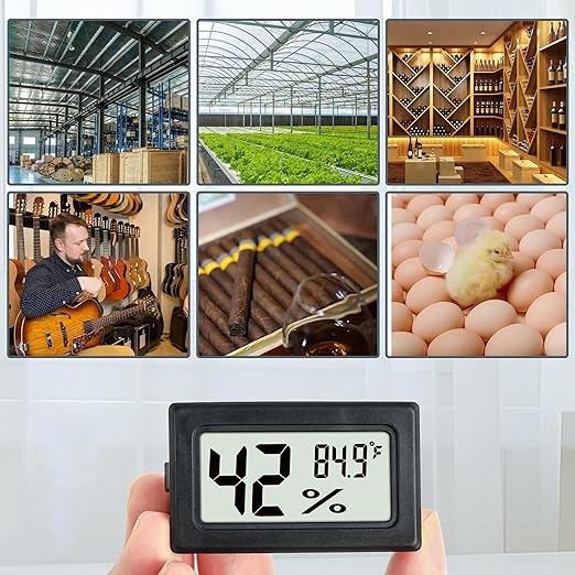 Mini Hygrometer Indoor Humidity Meter Hygrometer Thermometers 6 Pack Humidity Meters Gauge Hygrometer Mini Digital Thermometer Hygrometer with Fahrenheit (℉) for Humidors, Greenhouse, Garden, Cellar - Image 7
