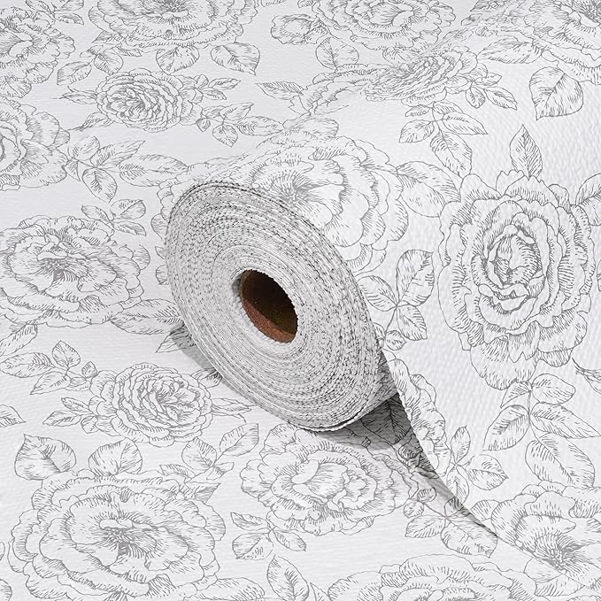 Drawer and Shelf Liner for Kitchen Cabinets Non-Adhesive, Non-Slip Cabinet Liner Shelf Paper Strong Grip Waterproof Easy to Clean for Kitchen Shelves Cupboard, Flower,12IN X 10FT by GOPAS