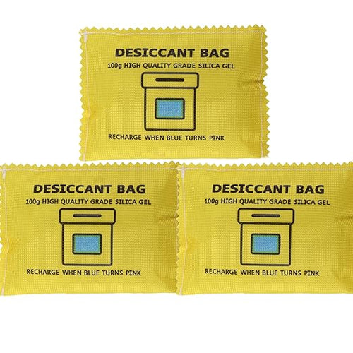 100g Rechargeable Desiccant Silica Gel Beads Pack Lab Desiccants Bag Rechargeable Moisture Absorbing for Storage Bins and Totes(3pack) by Gimehome