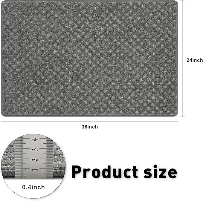 PURE ERA Carpet Stair Tread Landing Mat Tape Free Self Adhesive Non Slip Skid Resistant Indoor Doormat Area Rug Floor Mat for Kitchen Bathroom Workstations Washable 2' X 3' - Image 3