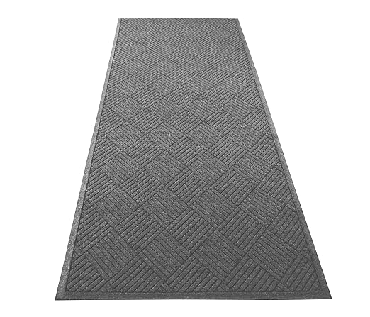Guardian EcoGuard Diamond Indoor Wiper Floor Mat, Recycled Plactic and Rubber, 3'x10', Charcoal Black by GuardianFloorProtection