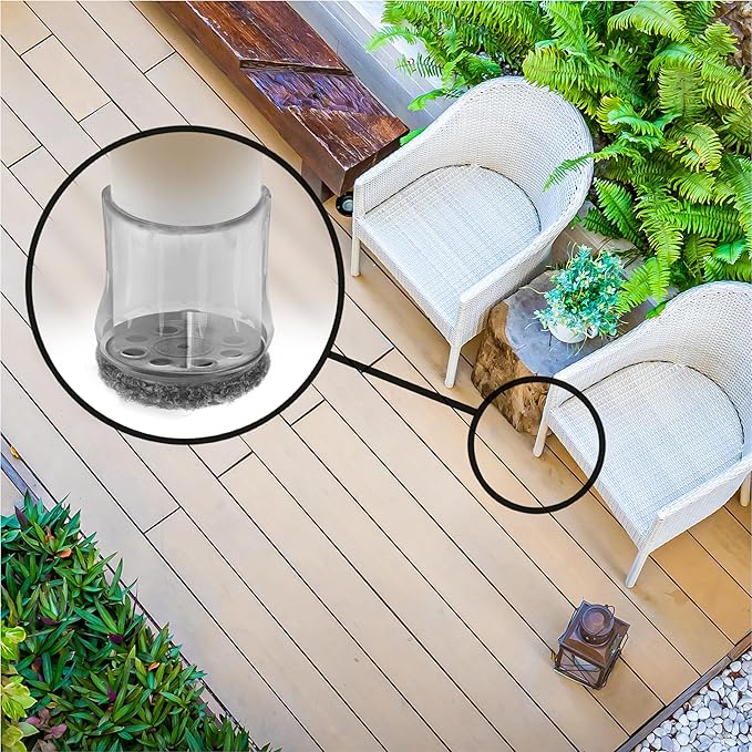 Slipstick GorillaOutdoor Berber Furniture Feet Pads with Clear Sleeve Sock (4 Pack) Outdoor Furniture Sliders for Round & Square Legs, Large - Image 5