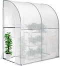 VIVOSUN Mini Lean-to Greenhouse, 6.6’ x 3.3’ x 6.9’ Portable Wall House with White PE Cover and Shelf for Compact Garden 79x39x83-Inch by VIVOSUN