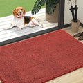 OLANLY Dog Door Mat for Muddy Paws 47x32, Absorbs Moisture and Dirt, Absorbent Non-Slip Washable Doormat, Quick Dry Chenille Mud Mat for Dogs, Entry Indoor Entryway Carpet for Inside Floor, Maple Red by OLANLY
