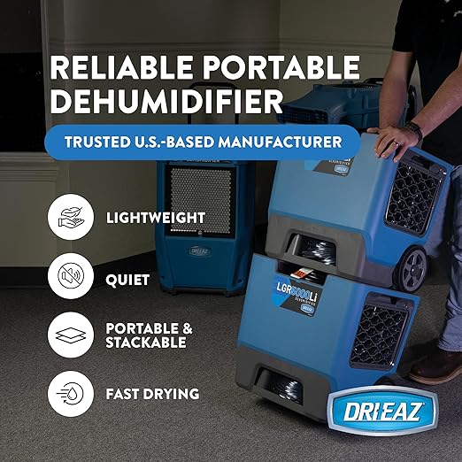 Dri-Eaz LGR 5000Li Commercial Dehumidifier with Pump, 164 Pints, Rugged Portable Industrial Dehumidifier for Up to 8000 Cu Ft - Image 4