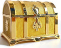 Retro Jewelry Box Arched Vintage Rectangular Metal Chest Necklace Ring Earrings Storage Case for Women Girls (Golden Starlight Yellow, M) by Unknown