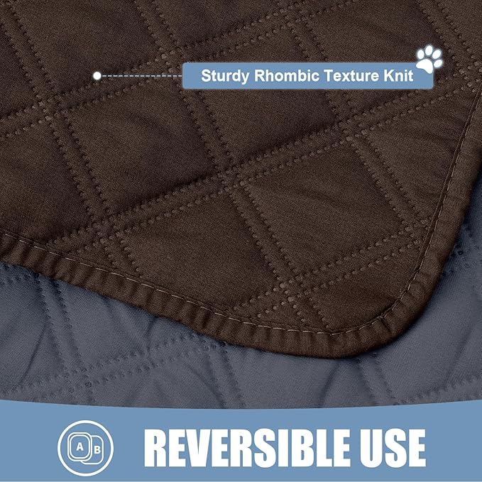 Smiry Waterproof Dog Bed Cover Pet Blanket, Soft Washable Dog Blanket for Furniture Bed Couch Sofa Reversible, Checkered (30"x80", Chocolate/Dark Grey) - Image 4