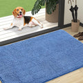 OLANLY Dog Door Mat for Muddy Paws 47x32, Absorbs Moisture and Dirt, Absorbent Non-Slip Washable Doormat, Quick Dry Chenille Mud Mat, Entry Indoor Entryway Carpet for Inside Floor, Cornflower Blue by OLANLY