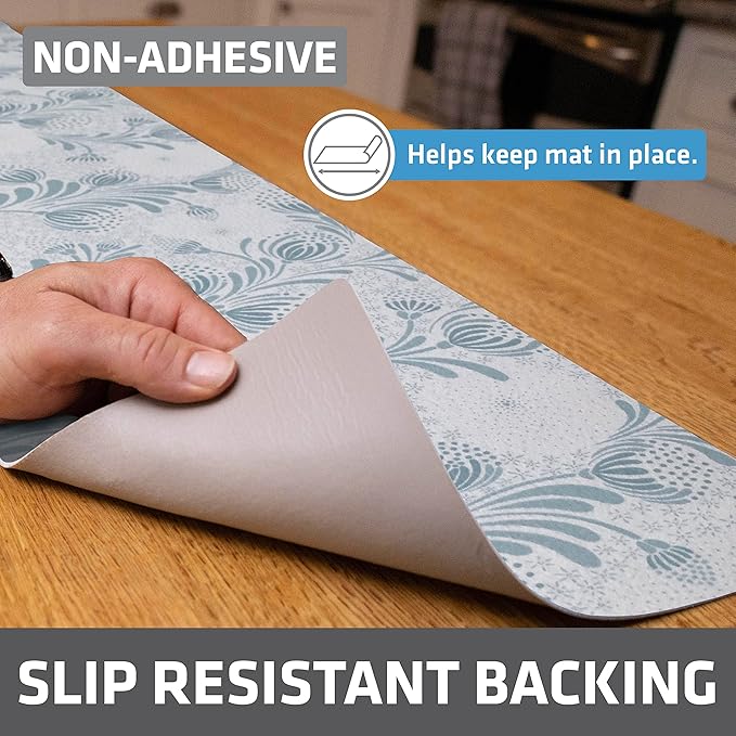 Drymate Premium Luxury Shelf & Drawer Liner, Thick Cushioned Fabric, Non-Adhesive, Absorbent, Waterproof, Slip-Resistant, Liners for Kitchen Cabinets (USA Made)(12”x59”)(24-Pack)(Light Blue) - Image 2