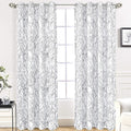 DriftAway Tree Branch Blackout Curtains Double Layer 84 Inches Long for Bedroom Printed Patterned Classic Thermal Insulated Summer Sound Lined Grommet Drapes for Living Room 2 Panels Gray/White by DriftAway