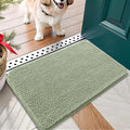 OLANLY Dog Door Mat for Muddy Paws 24x16, Absorbs Moisture and Dirt, Absorbent Non-Slip Washable Doormat, Quick Dry Chenille Mud Mat for Dogs, Entry Indoor Entryway Carpet for Inside Floor, Sage Green by OLANLY