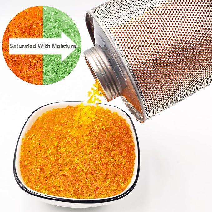 750 Grams 6pcs Gun Safe Dehumidifier, Reusable Canister Desiccant Dehumidifier, Rechargeable 1.65 Lbs Indicating Silica Gel Orange To Green - Image 3