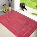 PURRUGS Dirt Trapping Door Mat 32" x 47", Non-Slip/Skid Machine Washable Entryway Rug, Dog Doormat, Super Absorbent Welcome Mat for Muddy Wet Shoes and Paws, Burgundy Red by PURRUGS