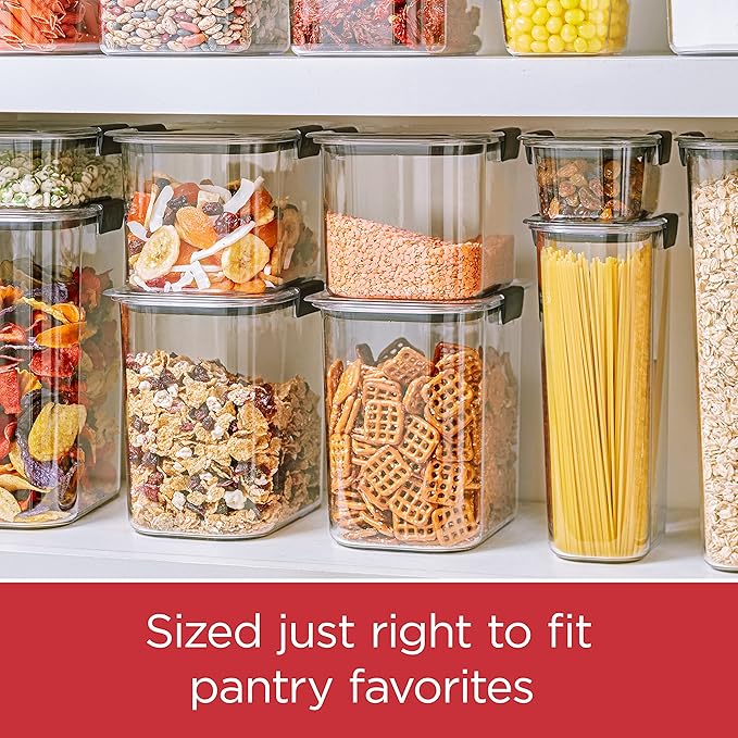 Rubbermaid Brilliance Pantry Food Storage Containers, Set of 4 (8 Pieces), BPA-Free, Clear, Airtight - Image 3