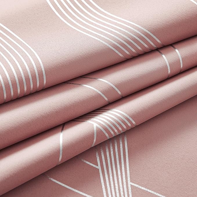 NICETOWN 100% Blackout Pink Curtains for Bedroom and Living Room, Easy Care Solid Thermal Insulated Grommet Panels and Drapes for Bedroom Decoration, 52" x 72", 2 Panels - Image 5