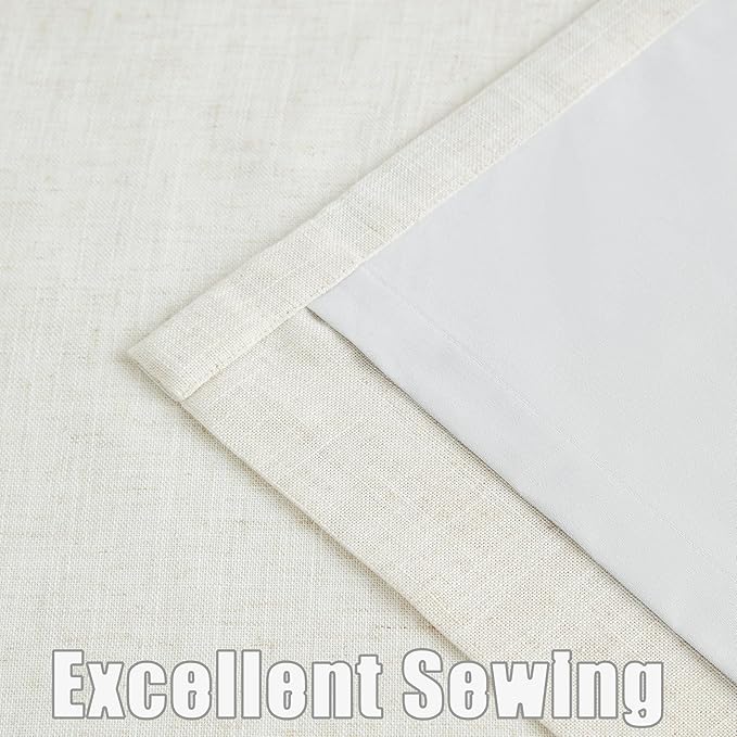 Kayne Studio Natural Pinch Pleated Full Blackout Curtains, Linen Blend Room Darkening Thermal Insulated Soundproof Drapes, 84 Inch Back Tab Window Curtains for Living Room Bedroom (2 Panels, 40"x84") - Image 6