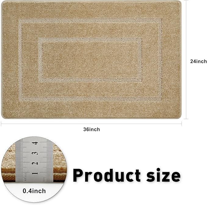 PURE ERA Carpet Stair Tread Landing Mat Tape Free Self Adhesive Non Slip Skid Resistant Indoor Doormat Area Rug Floor Mat for Kitchen Bathroom Workstations Washable 2' X 3' - Image 3