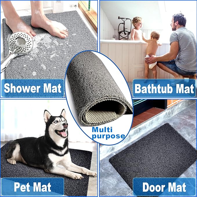 Shower Mats Non Slip for Elderly, 24x32’’Lager Loofah Loofah Bath Mats for Shower, Non-Slip Bath Mat for Elderly-Black - Image 6