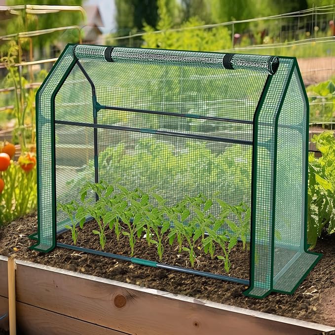 Mini Greenhouse Indoor, 36x19x34(H) Inches Tabletop Garden Nursery Plant Cover Tent with Humidity Domes for Home Gardening, Seedling Propagation and Germination, Green Cover - Image 7