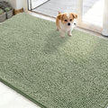 OLANLY Dog Door Mat for Muddy Paws 50x30, Absorbs Moisture and Dirt, Absorbent Non-Slip Washable Doormat, Quick Dry Chenille Mud Mat, Entry Indoor Entryway Carpet for Inside Floor, Sage Green by OLANLY