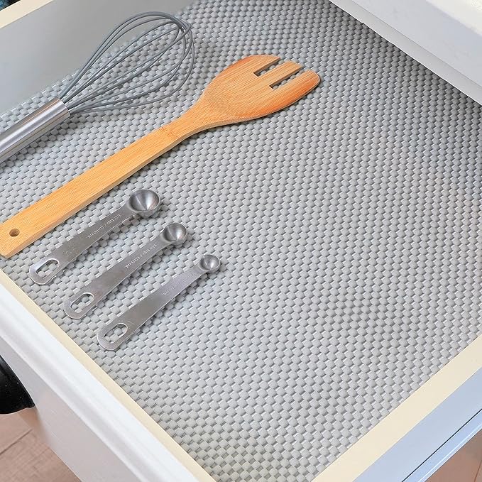 Con-Tact Brand Grip Premium Shelf Liner, Thick and Non-Adhesive Drawer Liner, Multi-Purpose and Easy to Use, 18" x 10', Cool Gray, Pack of 1 - Image 4