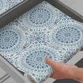 Drawer and Shelf Liner for Kitchen Cabinets Non-Adhesive Waterproof Boho Shelf Liner Strong Grip Non-Slip Drawer Liner Easy to Clean Blue Cabinet Liner for Shelf Dresser Cupboard 12IN × 10FT by Vuacepe