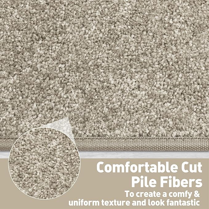PURE ERA Carpet Stair Tread Landing Mat Tape Free Self Adhesive Non Slip Skid Resistant Indoor Doormat Area Rug Floor Mat for Kitchen Bathroom Workstations Washable 2' X 3' (Cream Grey) - Image 6
