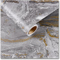 CRE8TIVE 12"x354" Gold Grey Marble Contact Paper Matte Slate Marble Wallpaper Peel and Stick Countertops Waterproof Self Adhesive Vinyl Roll for Bathroom Cabinets Sink Kitchen Counter Top Stick Paper by CRE8TIVE