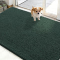 OLANLY Dog Door Mat for Muddy Paws 48x30, Absorbs Moisture and Dirt, Absorbent Non-Slip Washable Doormat, Quick Dry Chenille Mud Mat, Entry Indoor Entryway Carpet for Inside Floor, Blackish Green by OLANLY