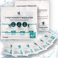 62% RH Size 8 | 6 Pack Two-Way Humidity Control Packs | For Storing 1 oz | Moisture Absorber for Small Storage Containers | Humidifier Packs | Hydration Packets w/Resealable Bag by BreachwaySupply