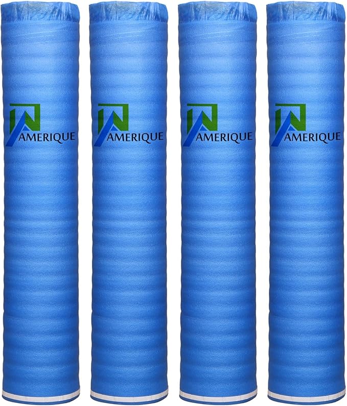 AMERIQUE Premium Heavy Duty Foam Flooring Underlayment 1.5MM Padding with Vapor Barrier & Tape, Coverage: 800 sq. ft, Royal Blue, Square Feet by AMERIQUE