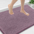 Smiry Luxury Chenille Bathroom Rugs 36x24, Extra Soft and Absorbent Shaggy Bath Mat, Machine Washable, Non-Slip Plush Carpet Runner for Tub, Shower, and Floor, Home Decor Accessories, Deep Plum by Smiry