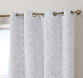 HLC.ME Versailles Lattice Flocked 100% Complete Blackout Thermal Insulated Window Curtain Grommet Panels - Energy Savings & Soundproof - for Living Room & Bedroom - Set of 2 (50 x 72 inches, Ivory) by HomeLinenCollections