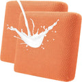 Fuloon Waterproof Couch Cushion Covers, Stretch Sofa Seat Cushion Slipcovers Solid Washable Furniture Protector Suitable for Armchair Loveseat Sofa (Orange, 2 Pieces) by Fuloon