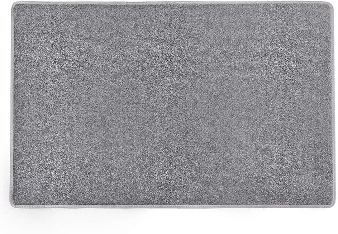 PURE ERA Carpet Stair Tread Landing Mat Tape Free Self Adhesive Non Slip Skid Resistant Indoor Doormat Area Rug Floor Mat for Kitchen Bathroom Workstations Washable 2' X 3' (Gray) by PUREERA