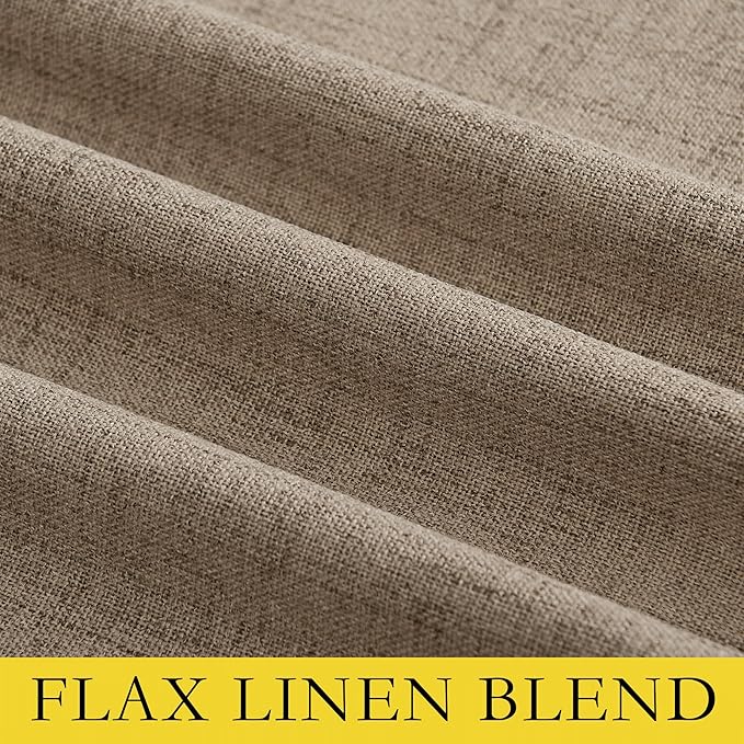 NICETOWN Burlap Vintage Open Linen Weave Flax Thermal Curtains, 100% Blackout Curtains 84 inches Long for Dining Room, Soundproof Window Treatment Drapes for Hall Room, 52" Wide Per Panel, Set of 2 - Image 8