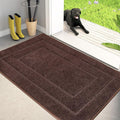 PURRUGS Dirt Trapping Door Mat 34" x 59", Non-Slip/Skid Machine Washable Entryway Area Rug, Dog Doormat, Super Absorbent Welcome Mat for Muddy Wet Shoes and Paws, Brown by PURRUGS