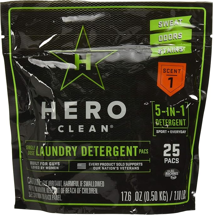Hero Clean Laundry Detergent PACS, Scent 1, 25-Count by Hero+Clean
