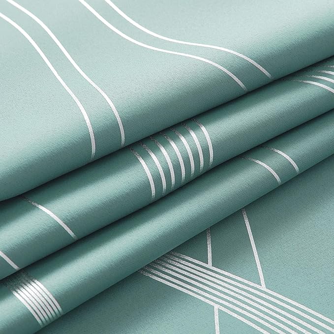 NICETOWN 100% Blackout Aqua Blue Curtain Panels 72 inches 2 Pieces, 52 inches Wide Light Reducing Thermal Insulated Solid Grommet Window Treatments/Drapes for Living Room/Nursery/Kids Room - Image 5