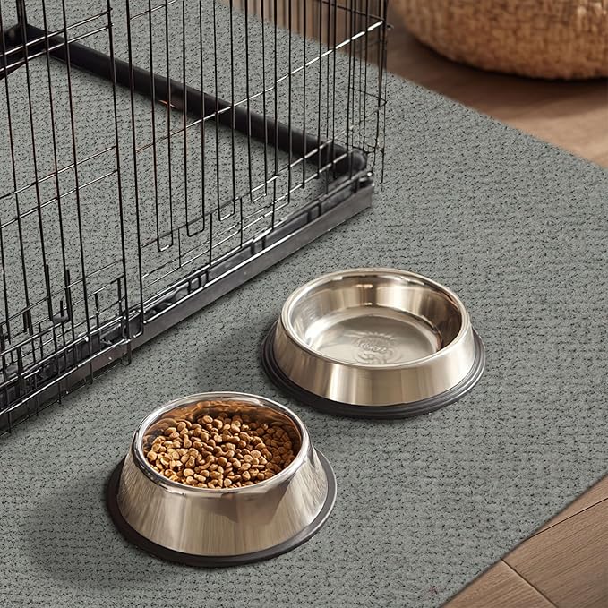 Mohawk Home Pet Play Pen Moisture Barrier Mat Utility Solid Gray 8' X 10' Other Perfect for Kitchen, Living Room, Kids Room, Dining Room, Hallway, Office, Garage, Entryway, Bathroom, Laundry Room - Image 3