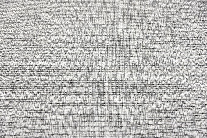 Unique Loom Collection Casual Transitional Solid Heathered Indoor/Outdoor Flatweave Area Rug (6' 1" x 9' Rectangle, Light Gray/Ivory) - Image 7
