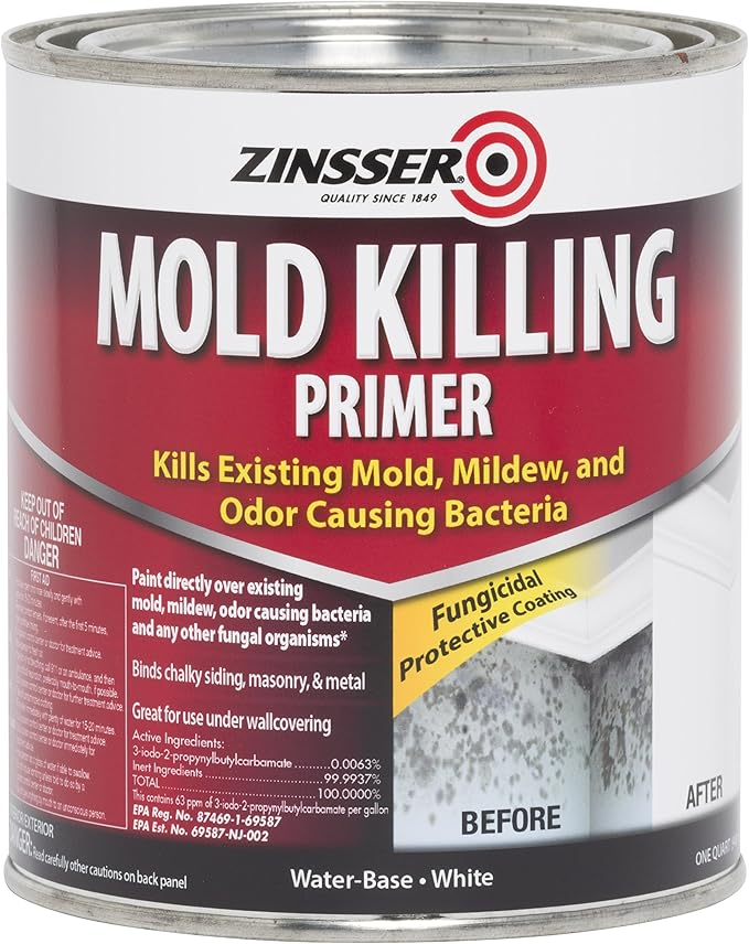 qt Zinsser 276087 White Zinsser, Mold Killing Primer Water-Based Mold Killing Primer by Rust-Oleum