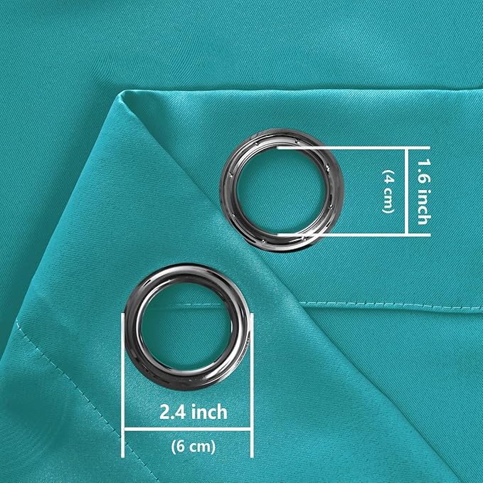 Hiasan RV Blackout Curtains for Bedroom, 52 x 30 Inches Long - Thermal Insulated & Energy Saving Window Curtains for Living Room, 2 Drape Panels Sewn with Tiebacks, Peacock Teal - Image 9