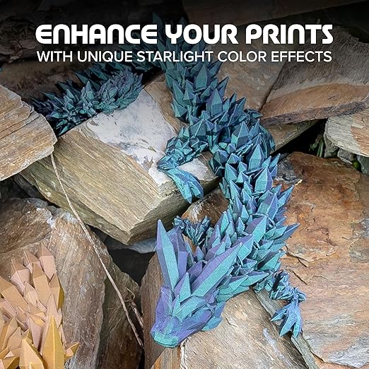 Polymaker Panchroma Green Color Changing PLA, 1.75mm, 1KG, Glitter Starlight Comet 3D Printer Filament, Hides Layer Lines, Easy to Print, Tangle Free, AMS Compatible, Works with Most FDM Printers - Image 2