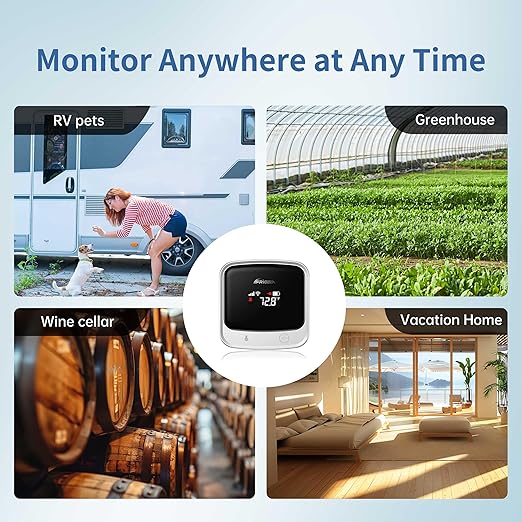 Frigga 4G Cellular & WiFi Temperature Humidity Monitor, 2 Years Subscription Included, Remote Temperature Sensor with App, Email, Voice Alerts for RV, Pets Safety, Vacation Home Monitoring, S0 - Image 8