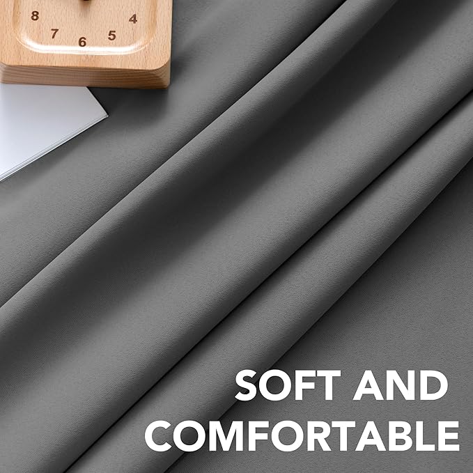 H.VERSAILTEX Blackout Curtains Thermal Insulated Window Treatment Panels Room Darkening Blackout Drapes for Living Room Back Tab/Rod Pocket Bedroom Draperies, 52 x 96 Inch, Bluish Gray, 2 Panels - Image 5
