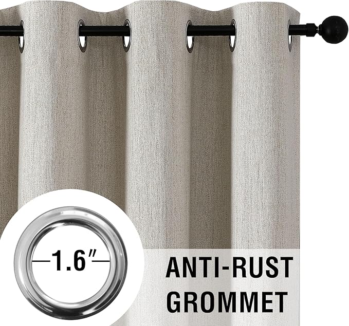 H.VERSAILTEX Chenille Curtains 96 inch Length 2 Panels 100% Blackout Drapes for Bedroom Living Room with White Flocking Coating Back Thermal Insulated Anti-Rust Grommet, Oyster Grey(Not Solid) - Image 5