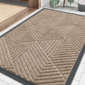 Smiry Front Door Mat Outside Entrance, Heavy Duty Sturdy Natural Rubber Doormat, Trap Dirt and Moisture, Easy Clean Low Profile Mats for Indoor Outdoor Entry, Irregular Triangle (29.5x17, Mixed Camel) by Smiry