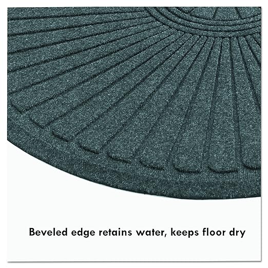 8uardian EcoGuard Diamond w/Double Fan Indoor Wiper Floor Mat, Recycled Plactic and Rubber, 3'x6', Charcoal Black - Image 9