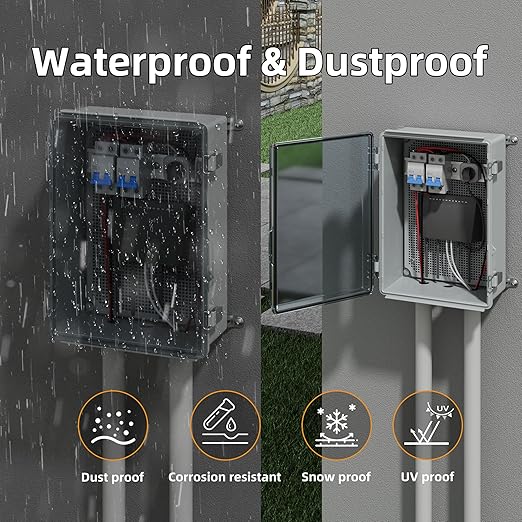 Joinfworld Clear Electrical Enclosure Box Outdoor 14x10x6 Plastic Junction Box Waterproof Outside Nema 4 Electrical Box Weatherproof for Electronics Pump Controller WiFi Router - Image 2